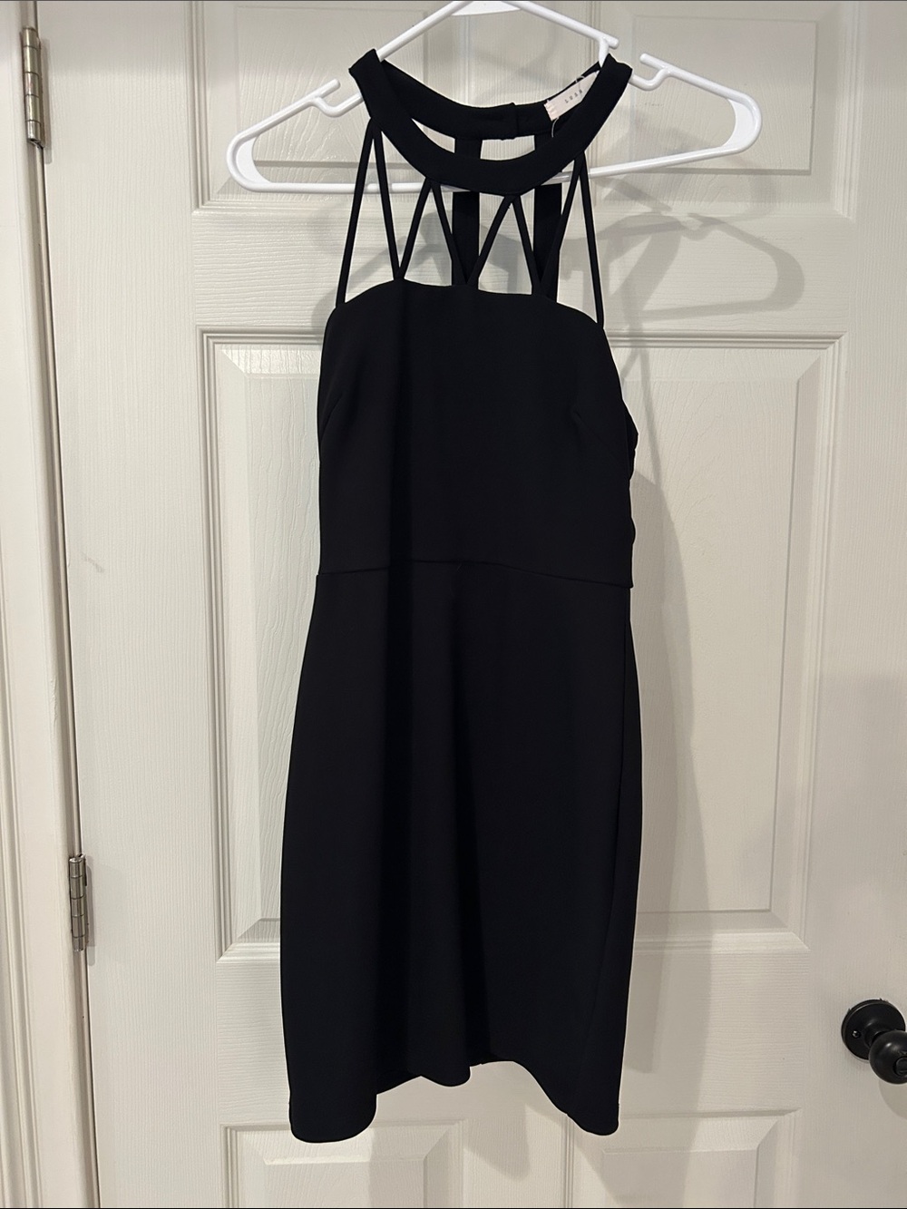 Black Strappy Halter Women's Dress